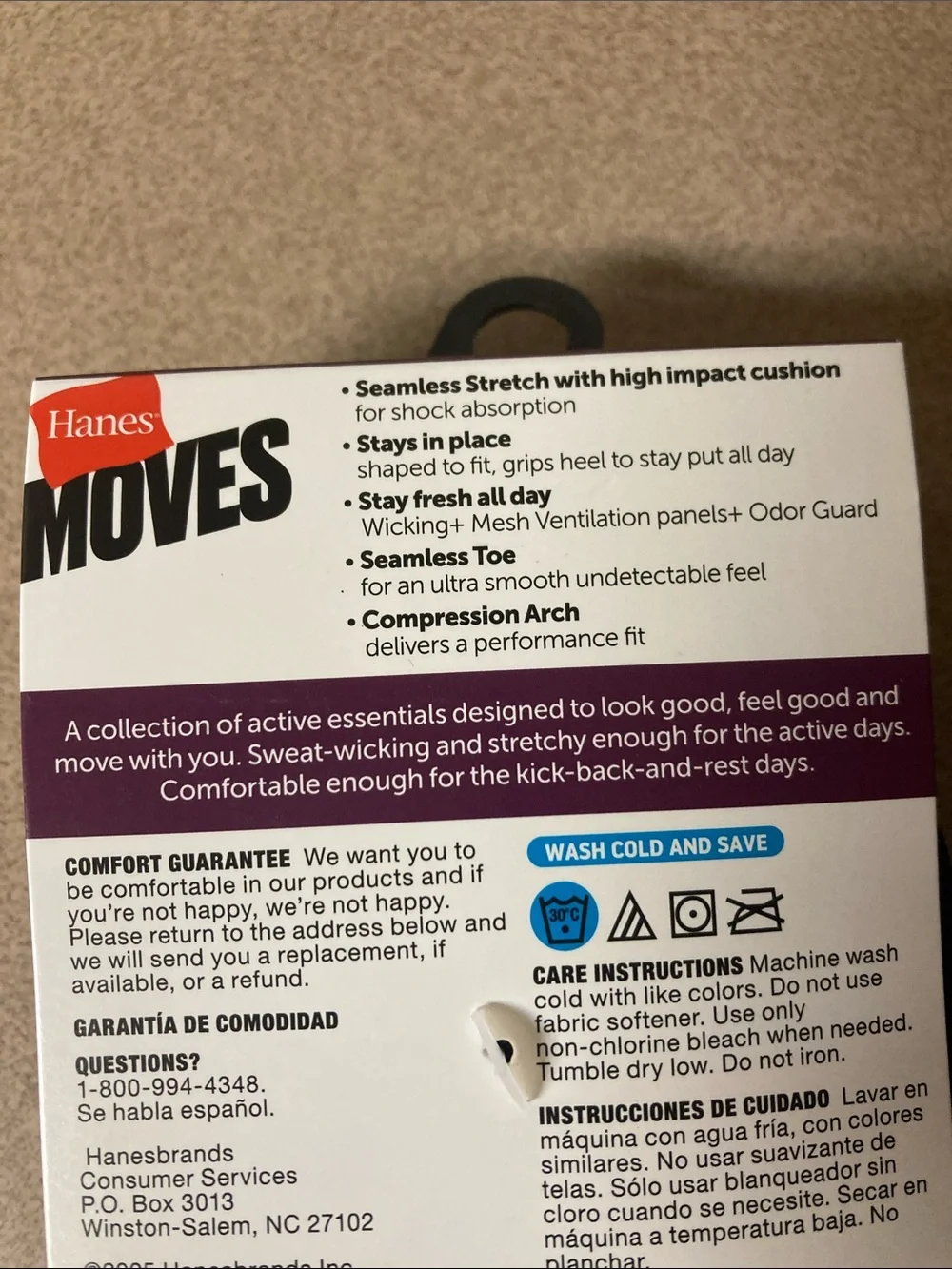 Hanes Moves Impact Zone Ankle Socks - Dark Gray black white (3-Pack)
